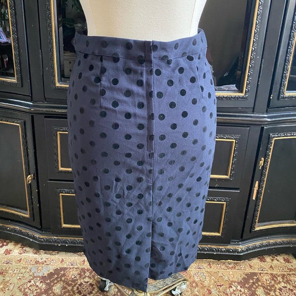 Collectif Clothing Flocked Polka Dot Pencil Skirt XXL - Picture 2 of 3